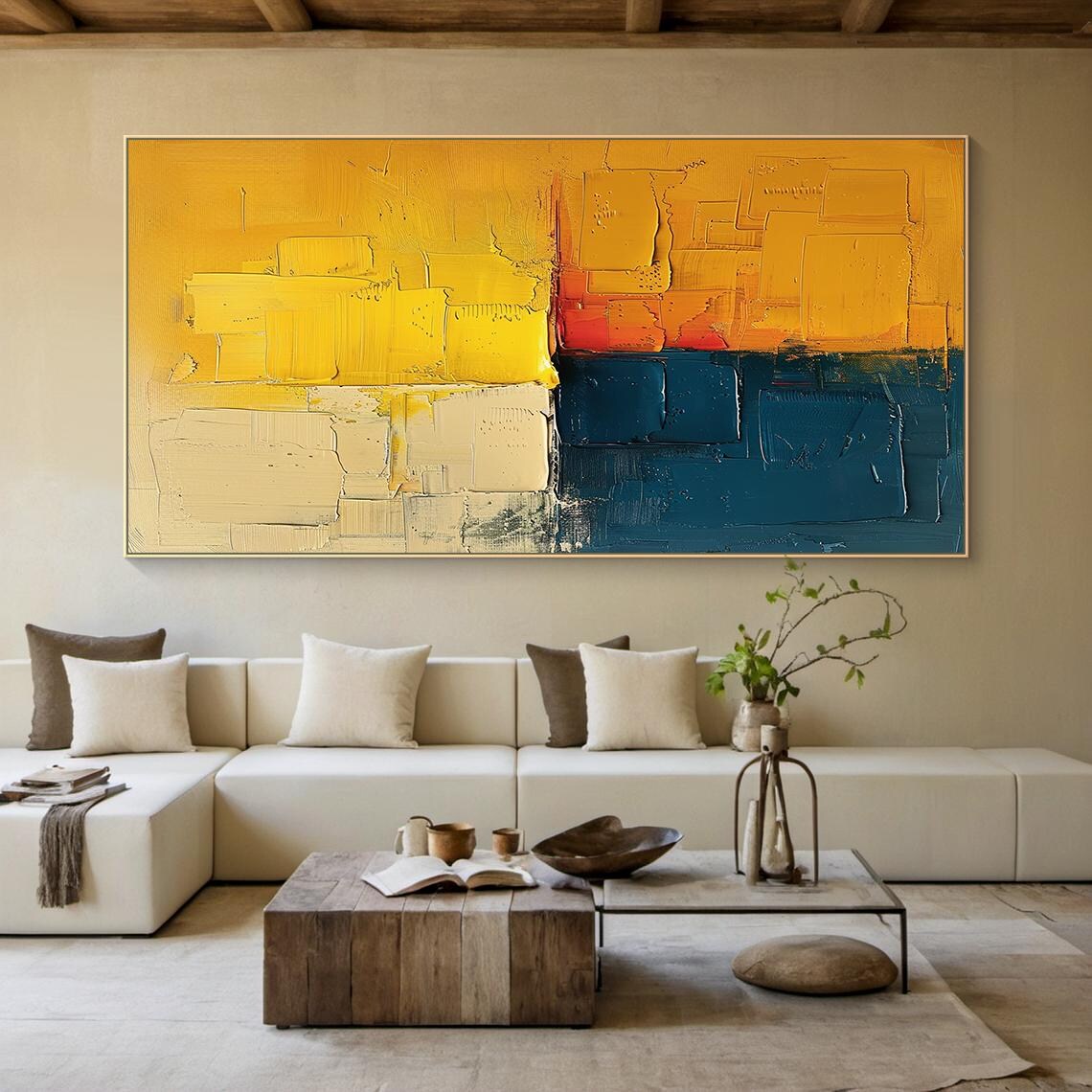 Yellow Orange Minimalist Abstract Art Print, Modern - Image 4