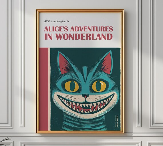 Alices Adventures In Wonderland Cheshire Cat Grin Teal Book Poster