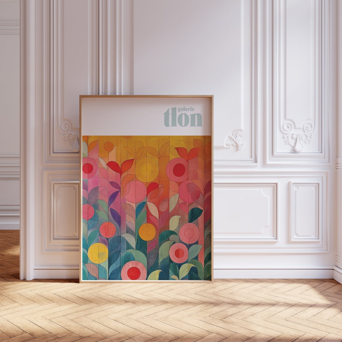 Galerie Tlon Sunrise Abstract Floral Gradient Circles Art Poster - Image 2