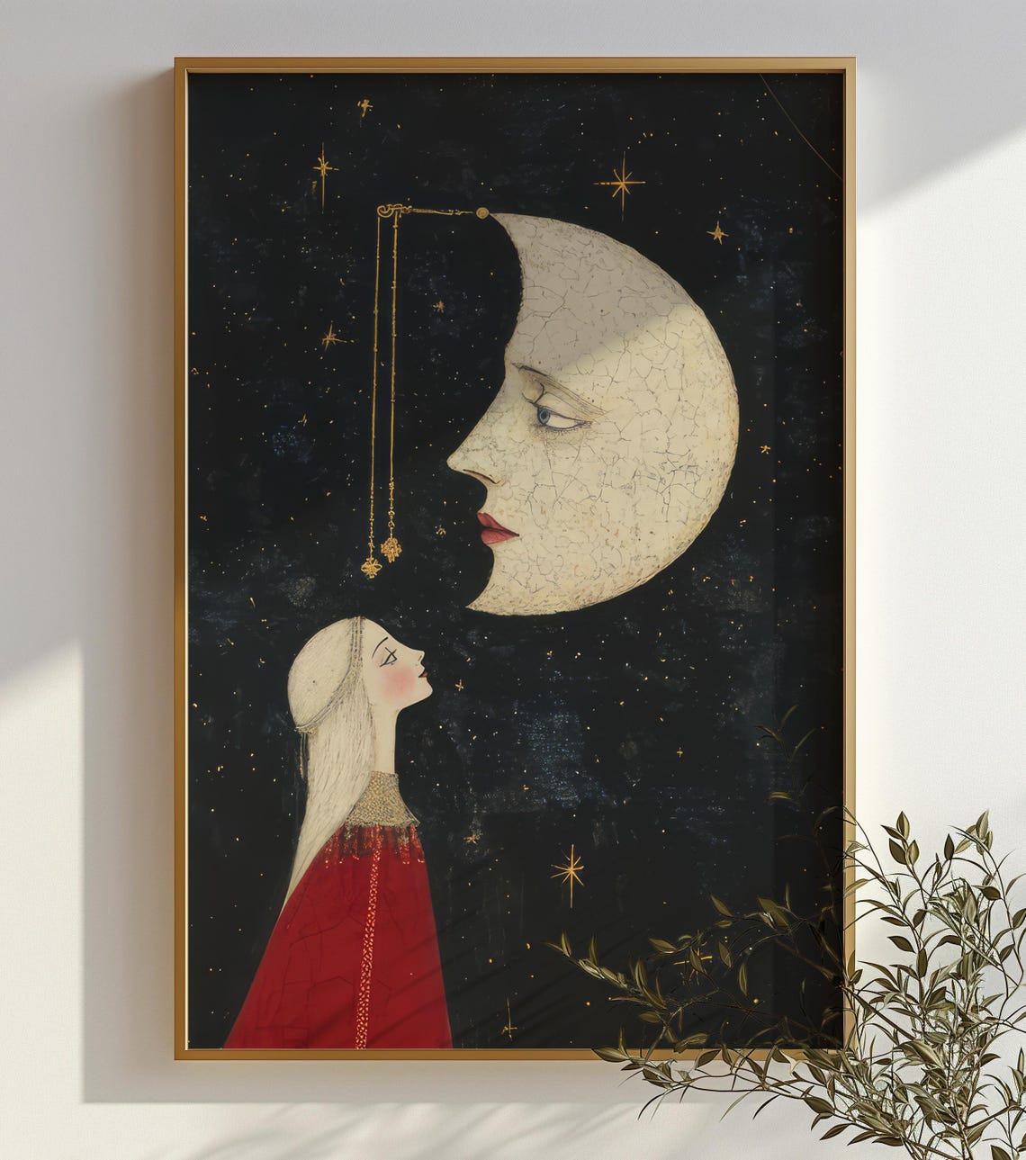 Moon Art Moon Worship Moon Meditation Wall Art Astrology Art Witch Art Spirtual Art Divine Feminine Esoteric New Age Moon Phases - Image 2