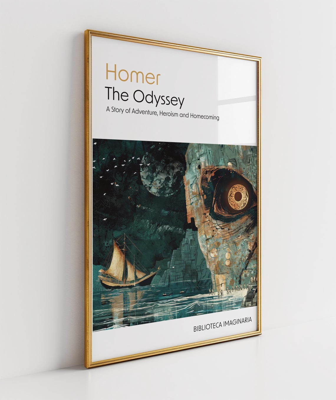 Homer The Odyssey Cyclops Eye Ship Epic Voyage Book Art Poster - Image 2