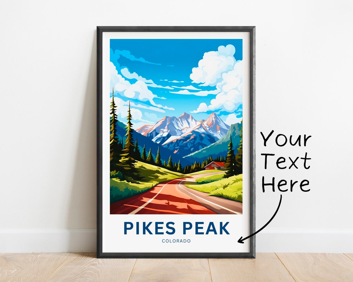 Pikes Peak Colorado Snowy Peaks Highway Scene Personalized Poster