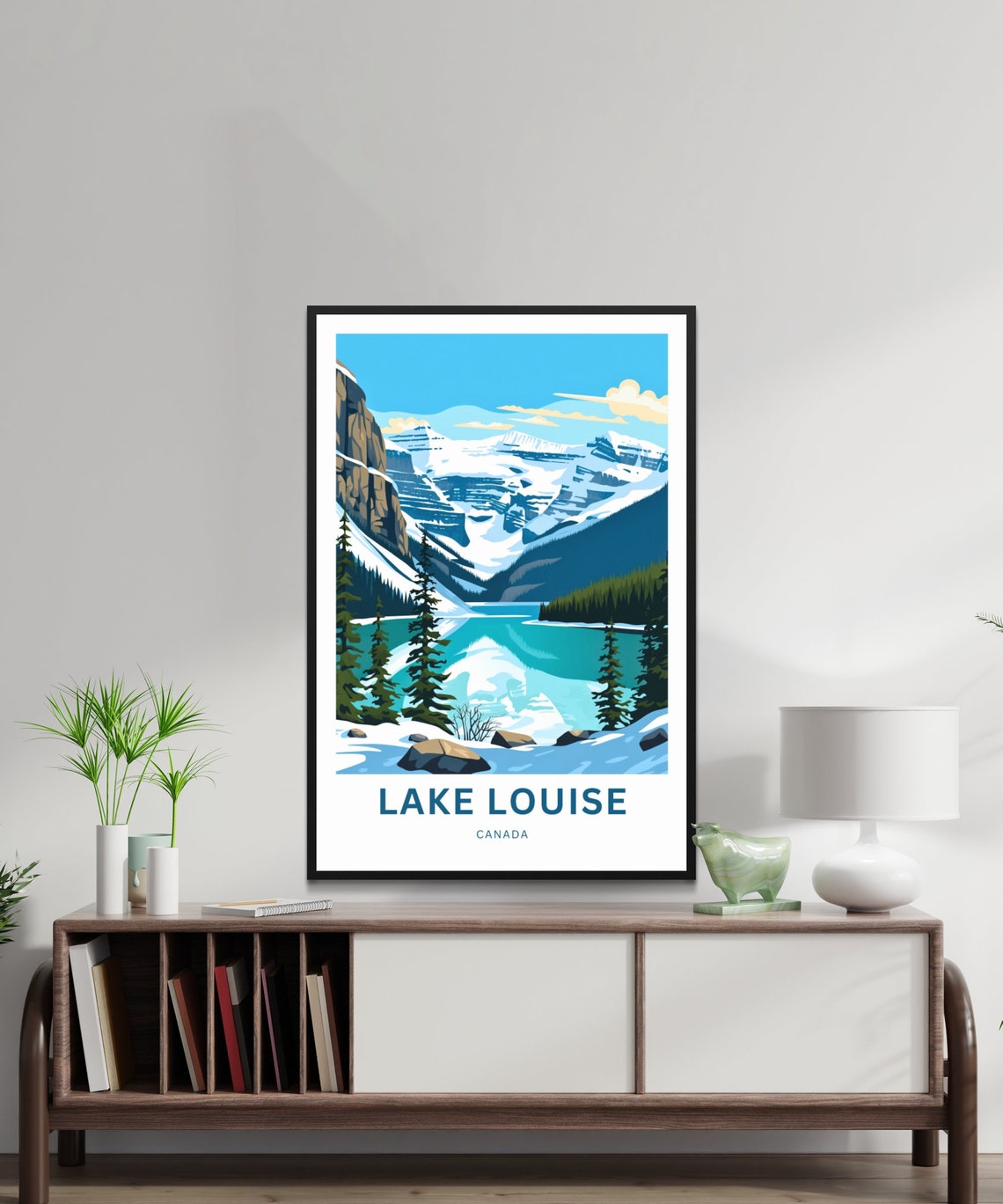 Lake Louise Alberta Canada Beautiful Mountain Lake View Poster - Image 2