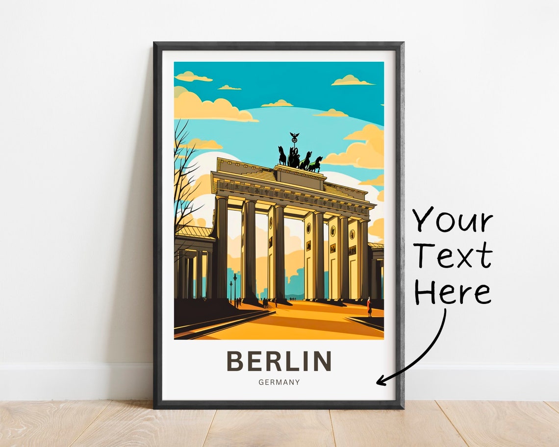 Personalized Berlin Brandenburg Gate Sunset Germany Travel Poster