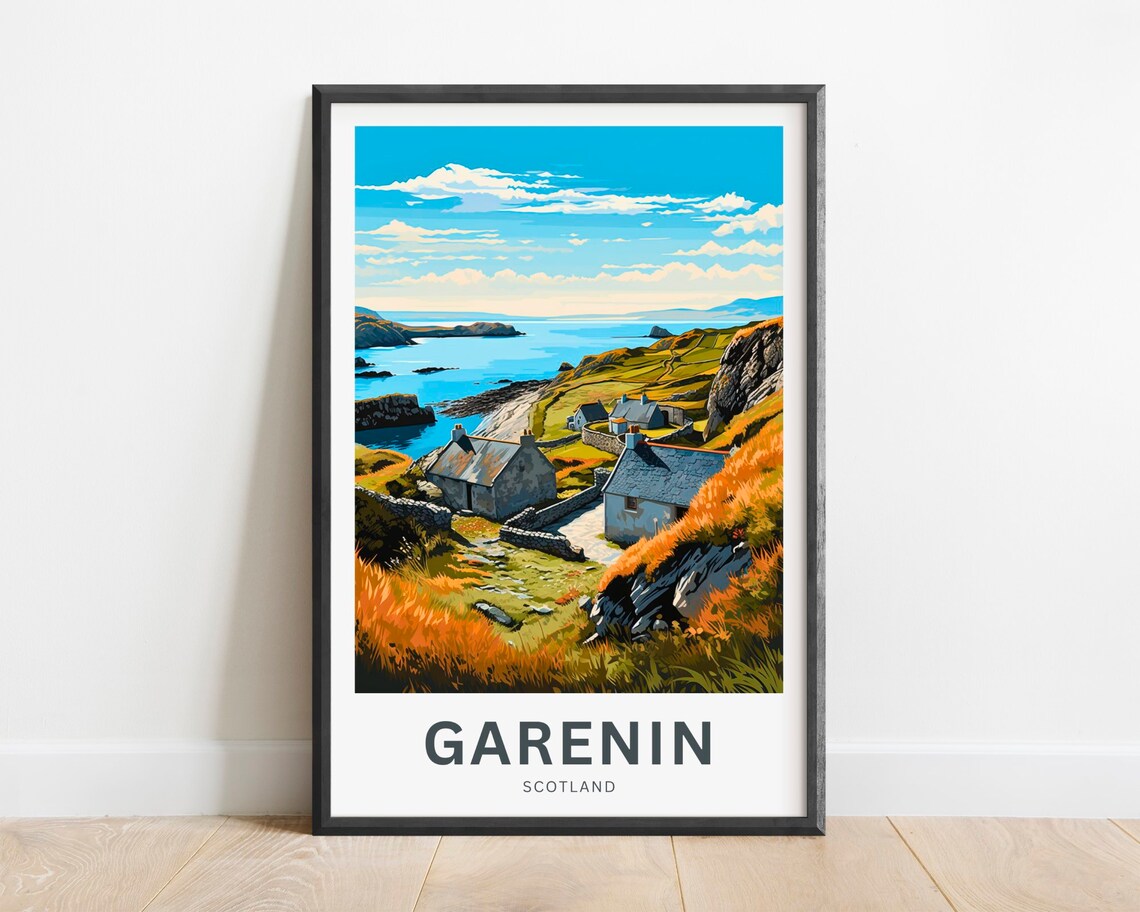 Garenin Scotland Stone Crofts Headland Bay View Travel Poster