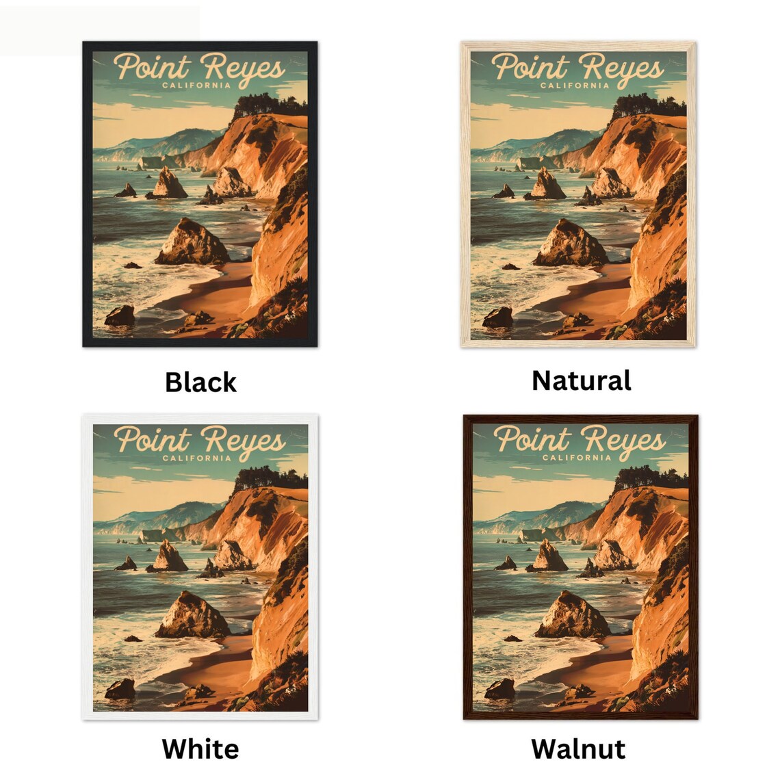 Point Reyes Vintage Travel Poster, California Art Print - Image 4