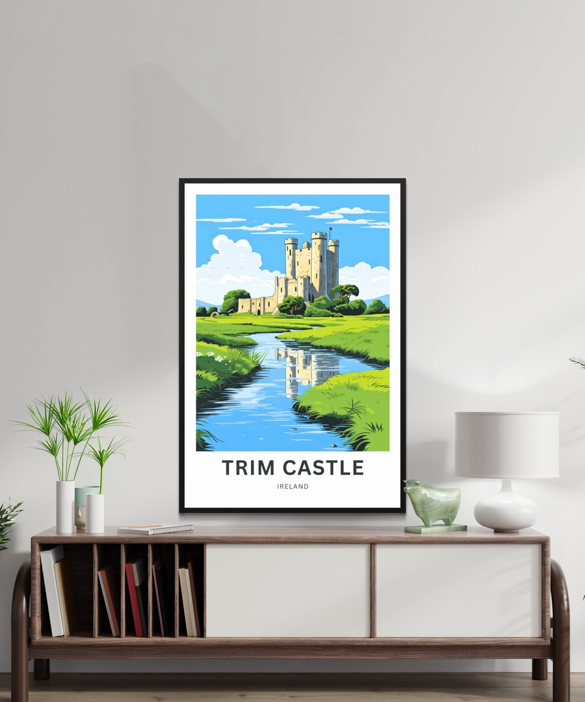 Trim Castle Ireland Medieval Keep Riverside Vintage Travel Poster - Image 2