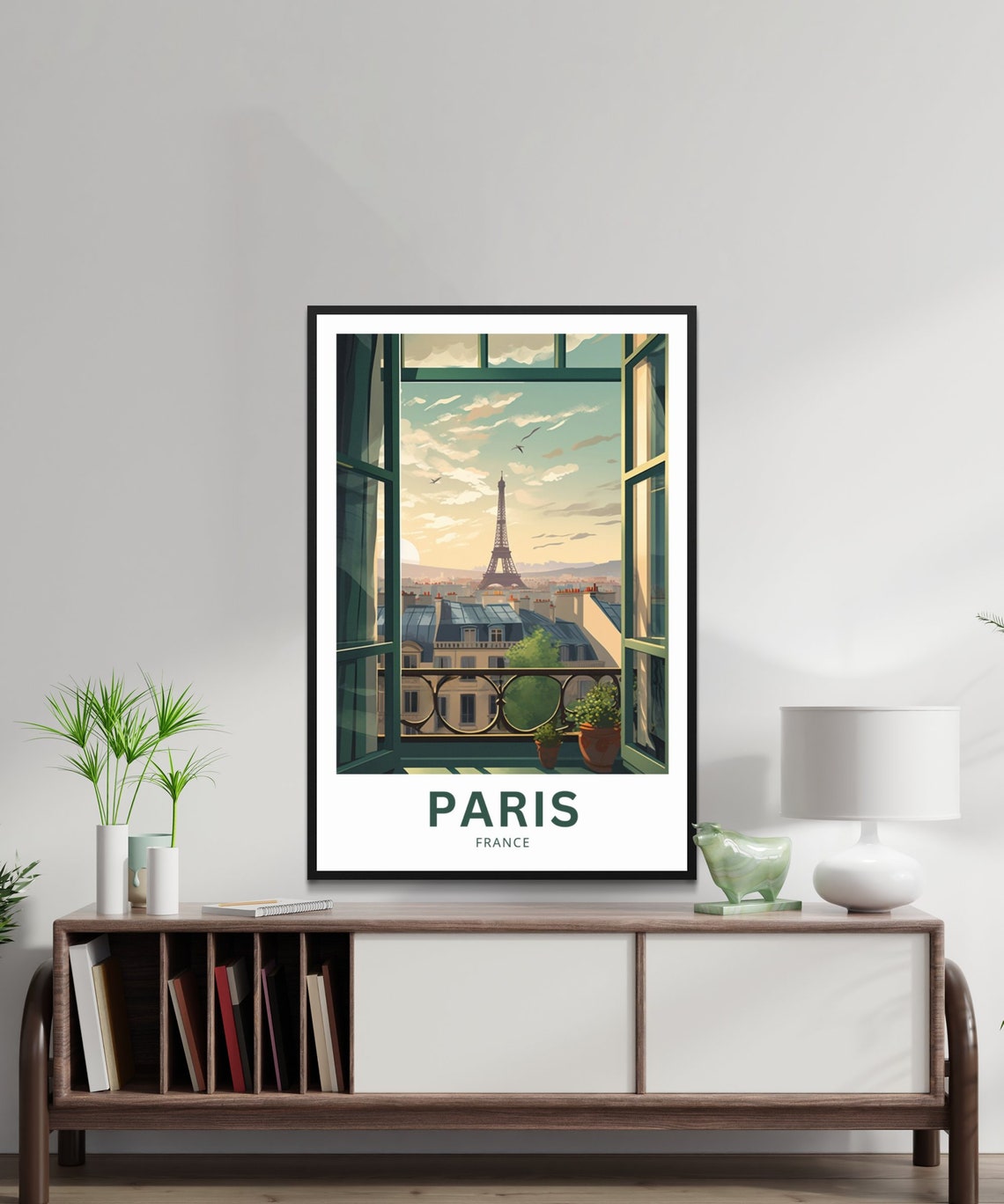 Paris France Eiffel Tower Balcony View Vintage Travel Poster - Image 3