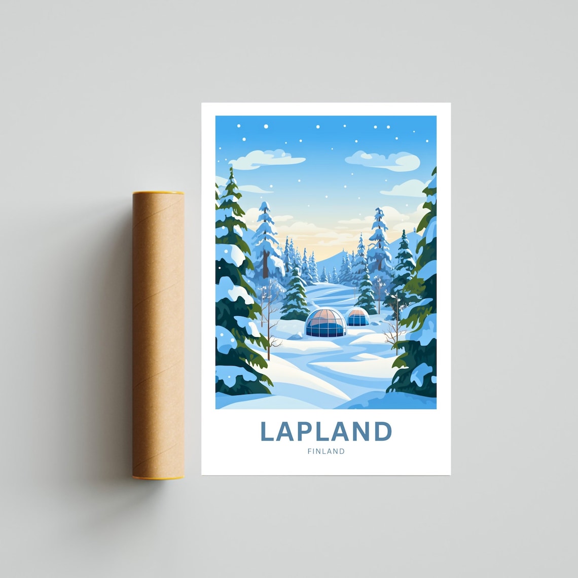 Lapland Finland Snowy Forest Glass Igloos Winter Travel Poster - Image 4