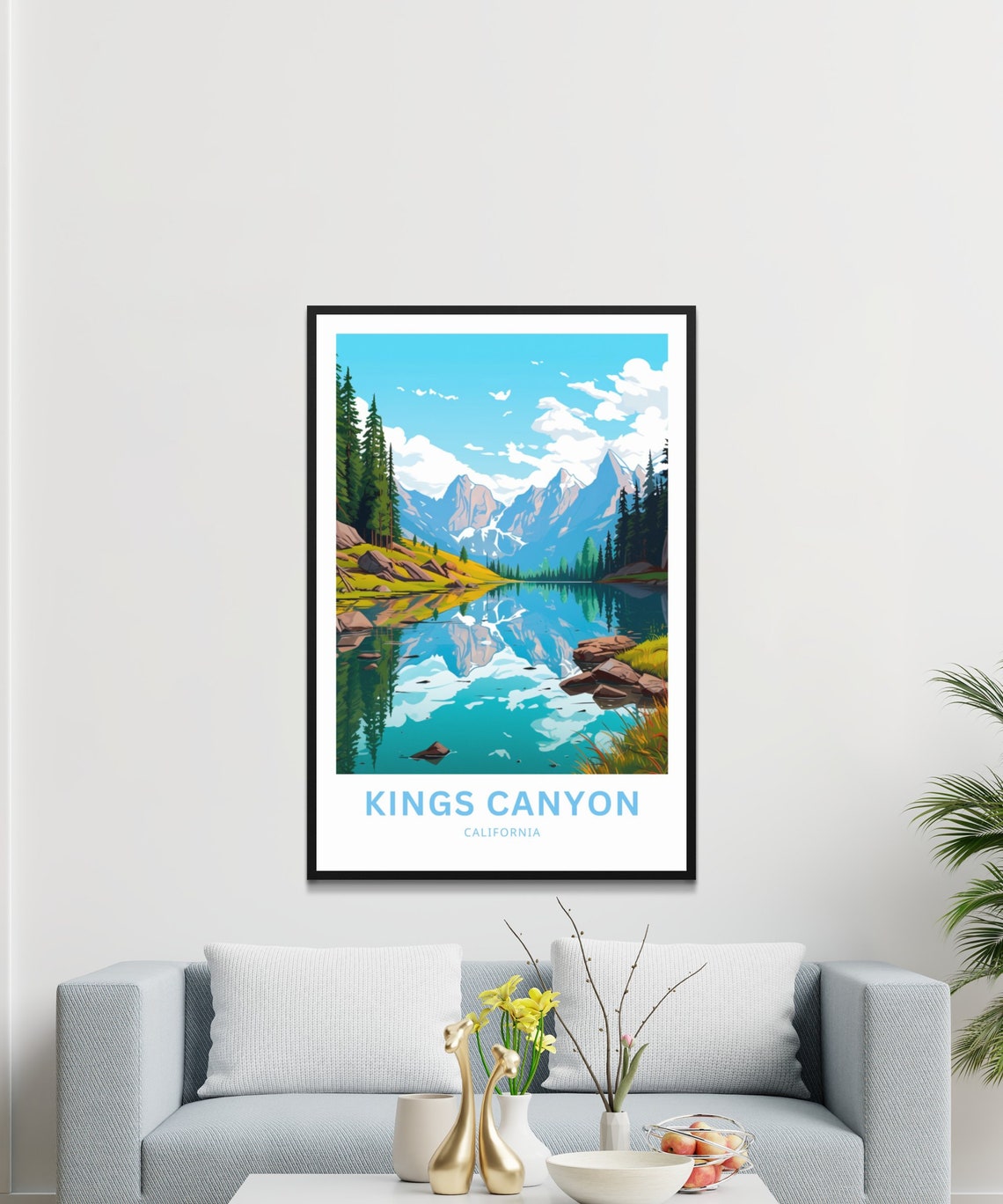 Kings Canyon California Alpine Lake Mirror Reflection Peaks Poster - Image 3