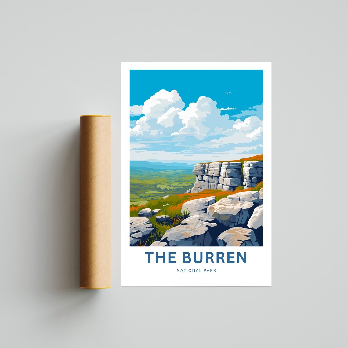 Personalized The Burren National Park Limestone Cliffs Custom Name Poster - Image 4