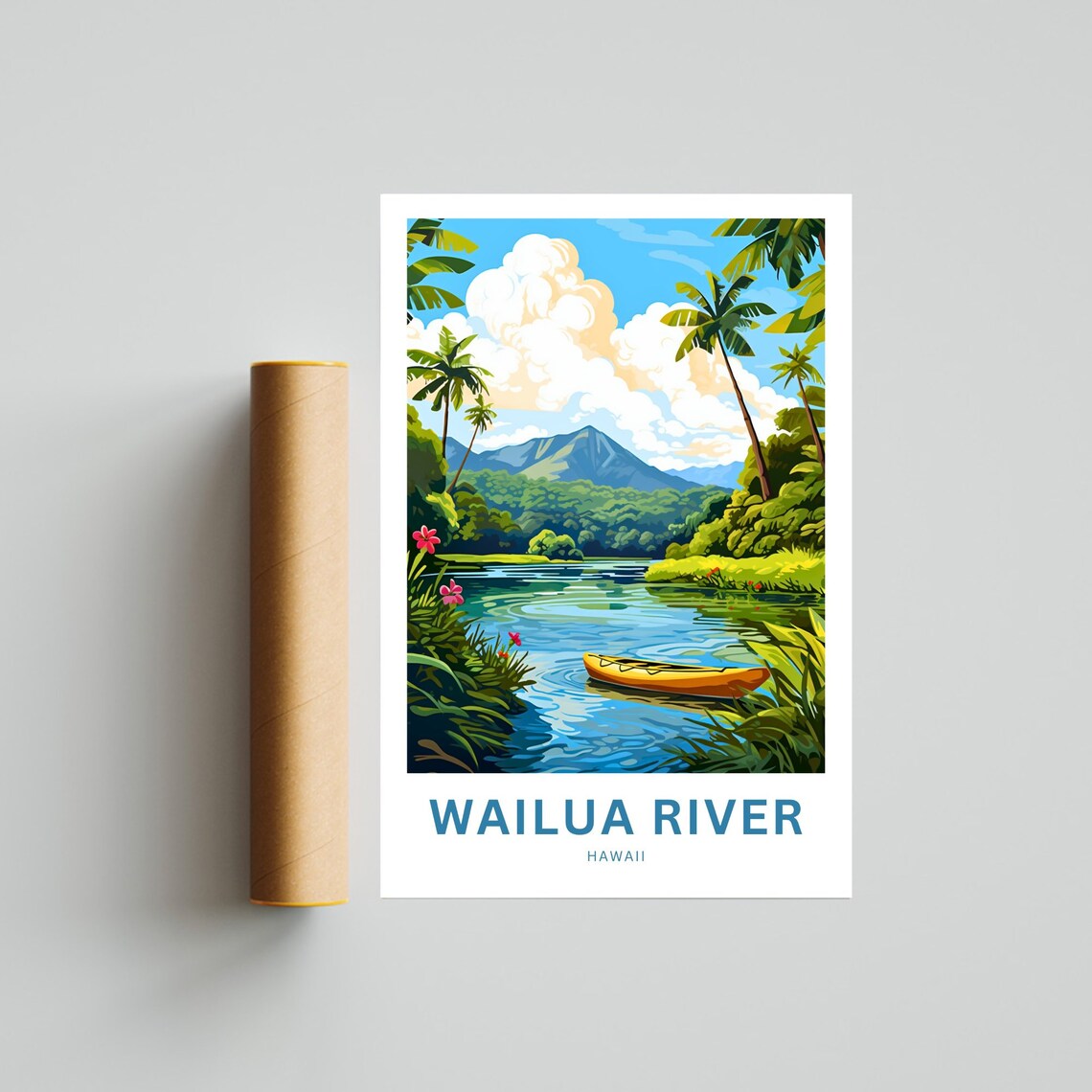 Wailua River Travel Poster, Hawaii Wall Art - Image 4
