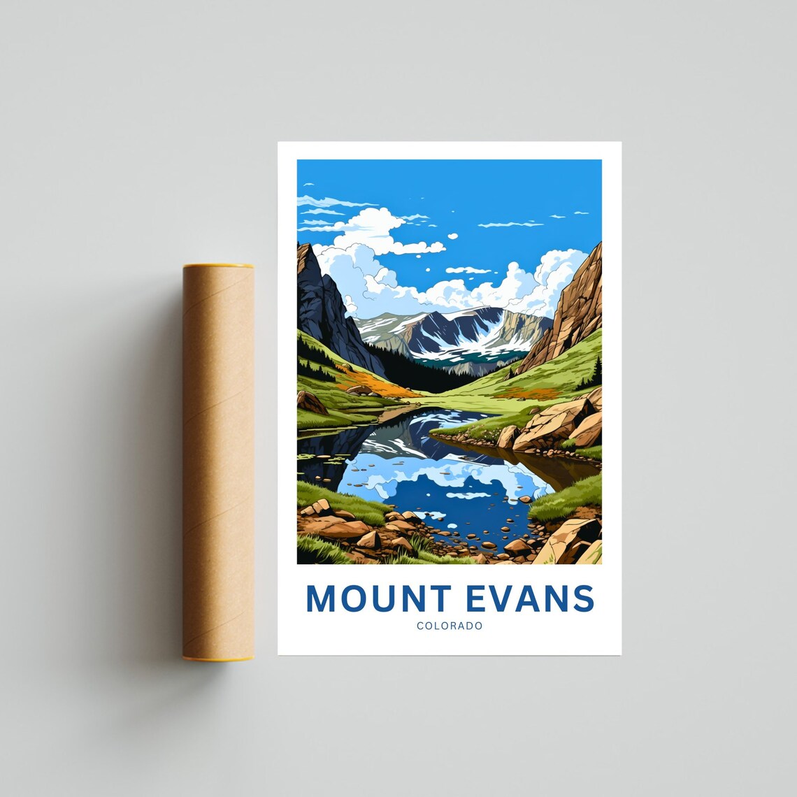 Mount Evans Travel Poster, Colorado Landscape - Image 4