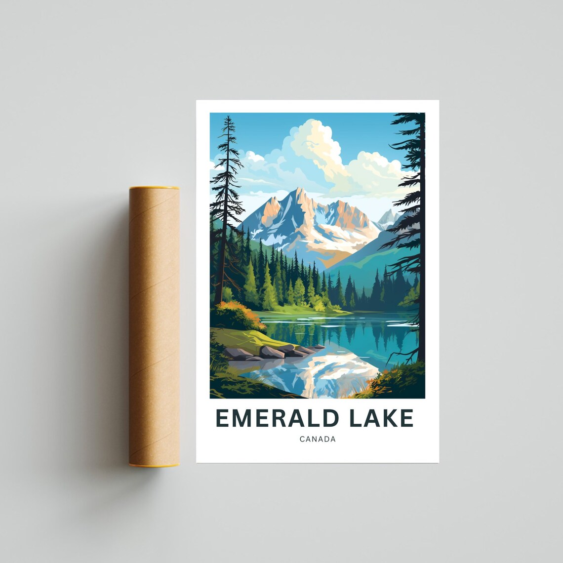 Emerald Lake Travel Print Canada Present Poster - Image 4