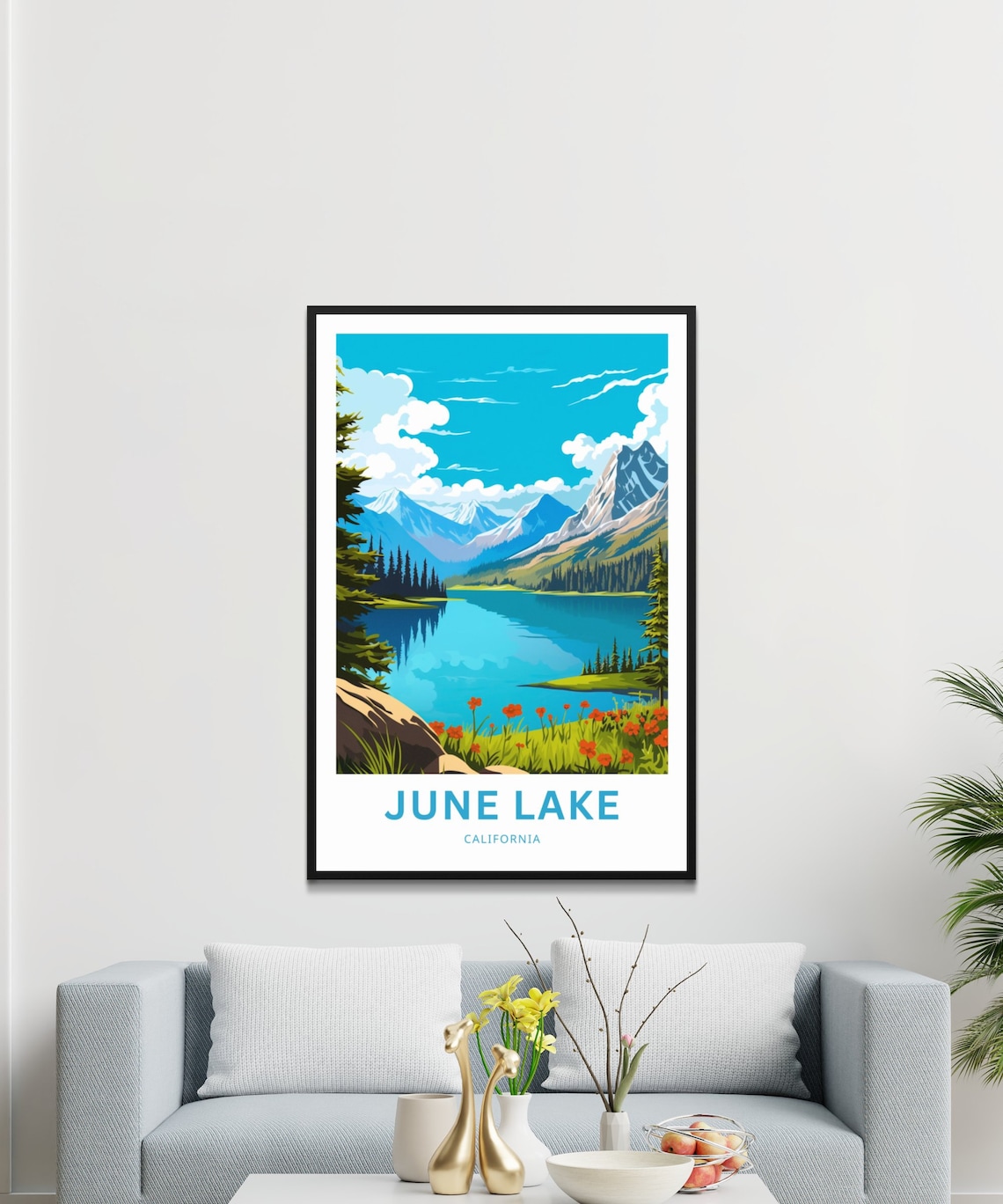June Lake California Alpine Lake Wildflower Meadow Travel Poster - Image 3
