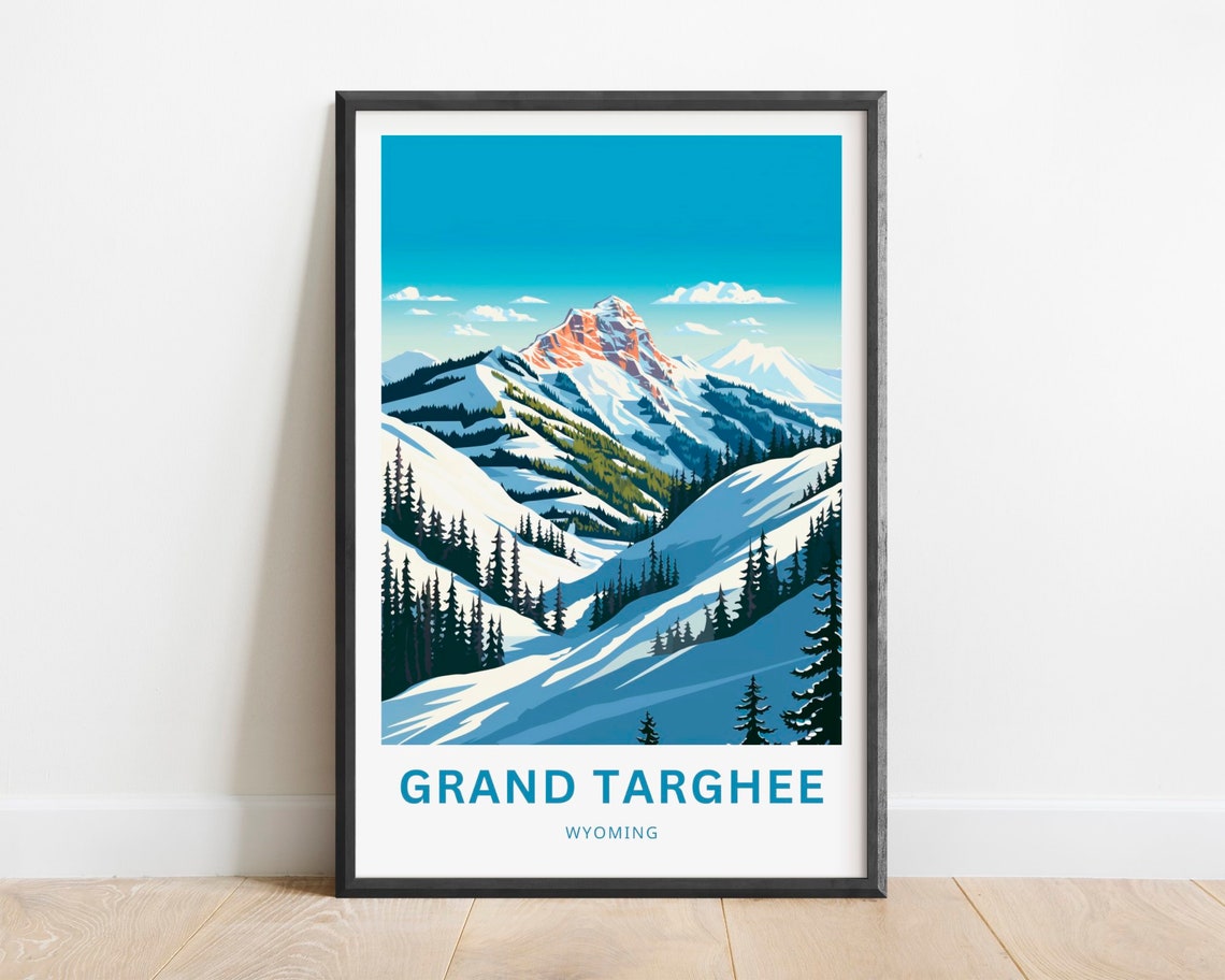 Grand Targhee Ski Resort Print Wyoming Travel Poster Teton Mountains