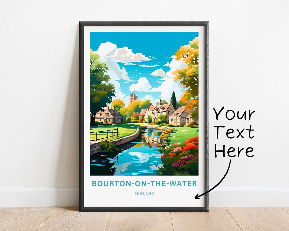 Personalized Bourton On The Water England Village Custom Travel Poster