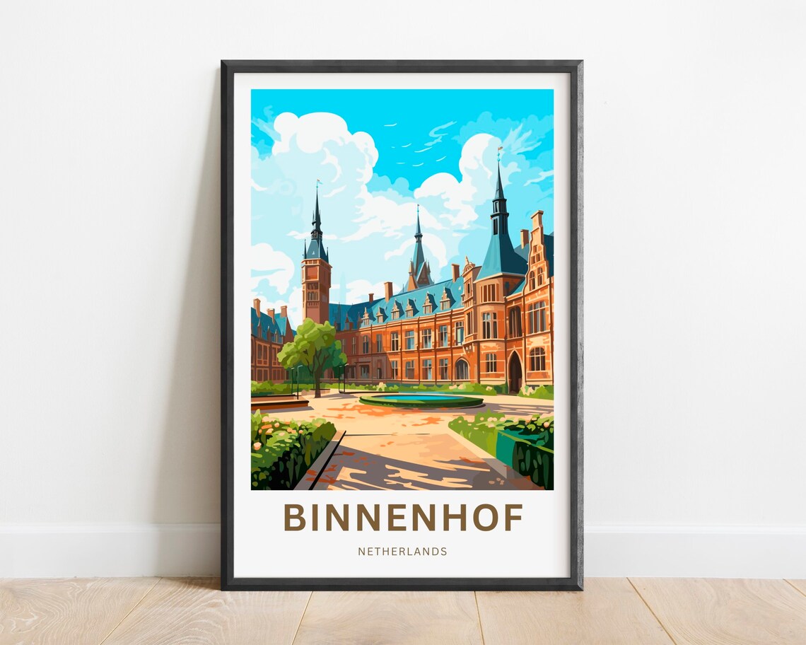 Binnenhof Netherlands Historic Courtyard Fountain Garden Poster