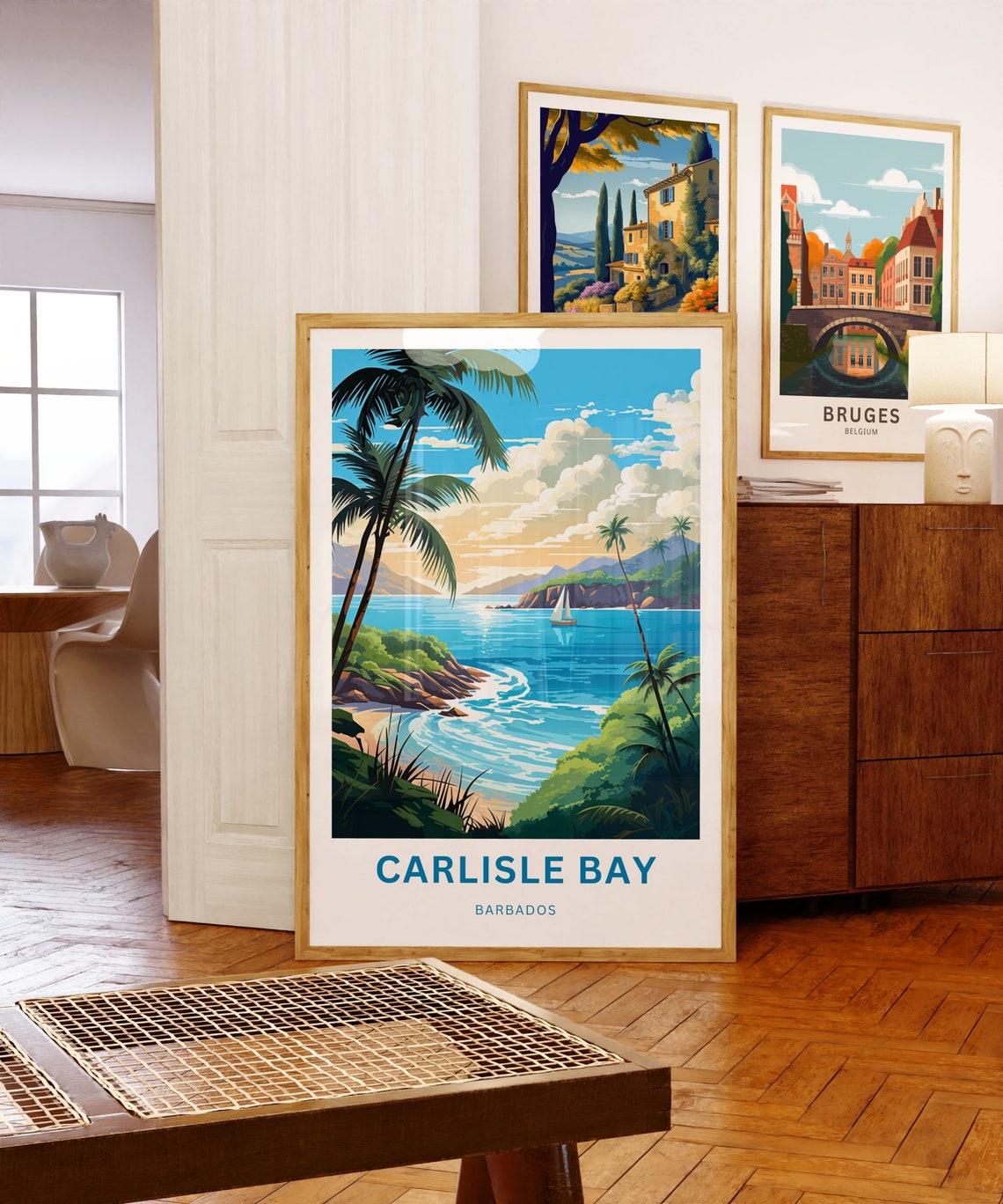 Carlisle Bay Barbados Personalized Palm Cove Sailboat Travel Poster - Image 5