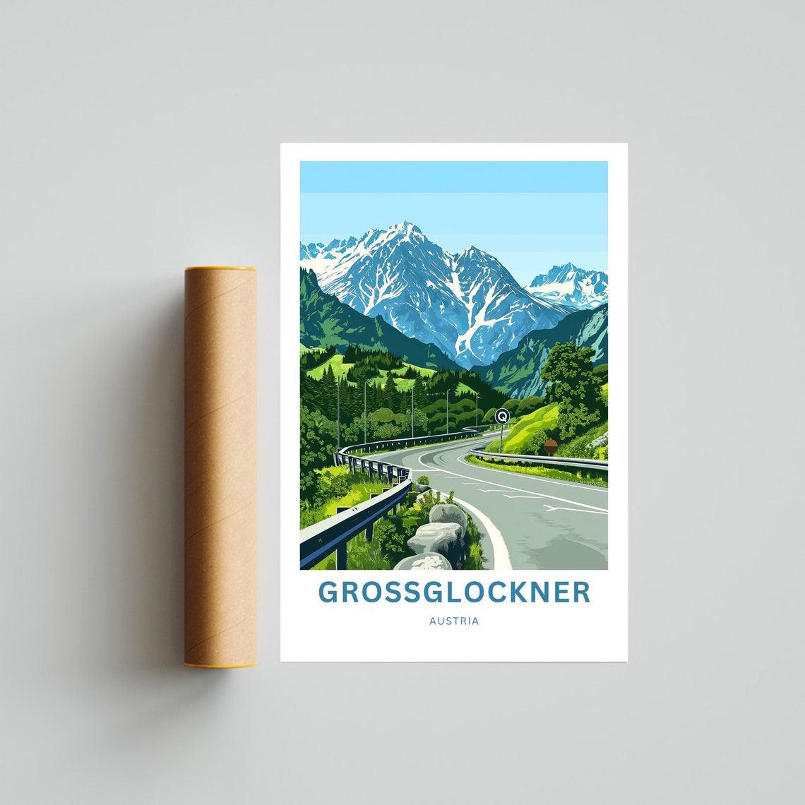 Grossglockner Austria Custom Alpine Pass Scenic Roadway Poster - Image 4