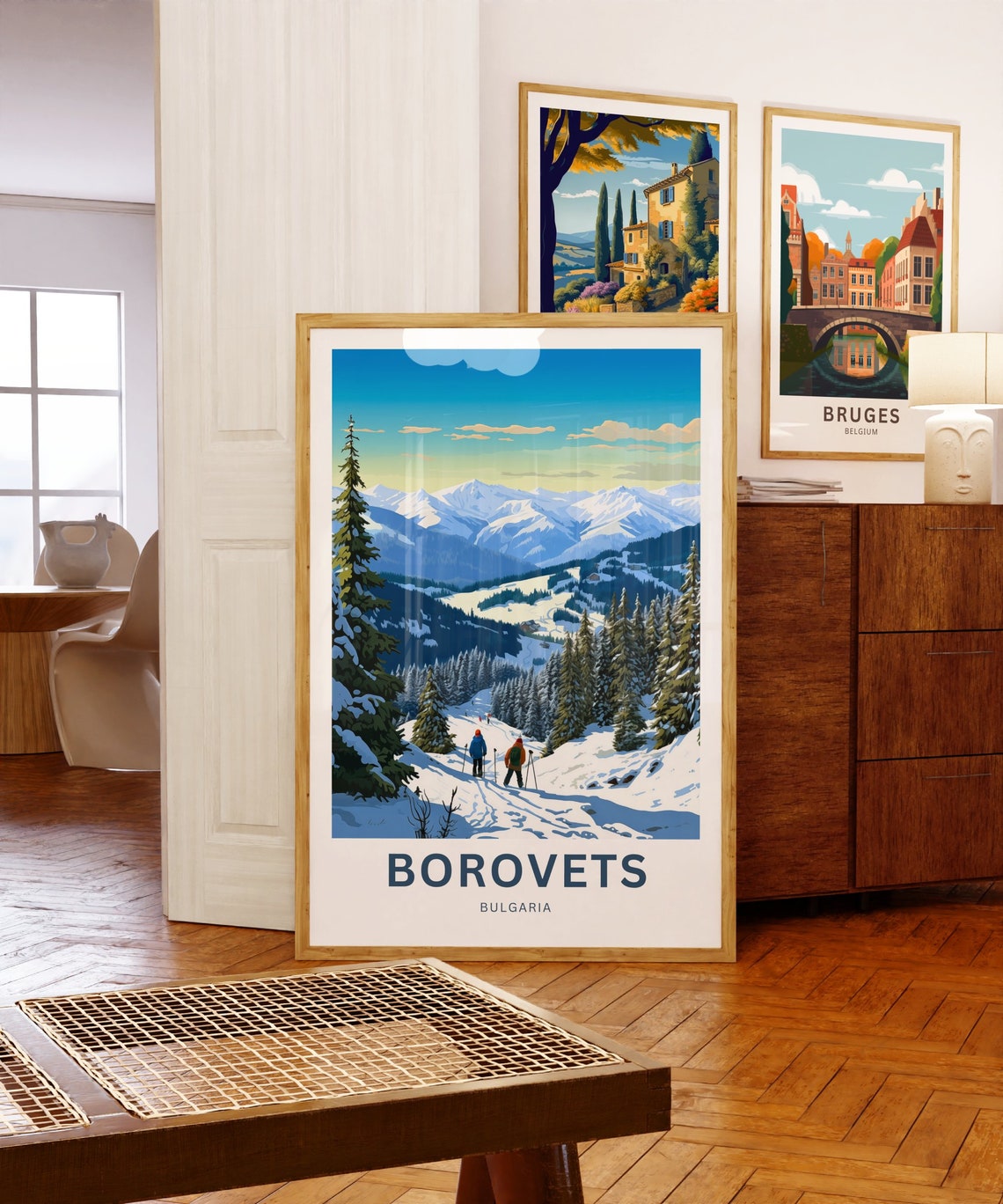 Borovets Bulgaria Skiers Pines Fresh Personalized Travel Poster - Image 5