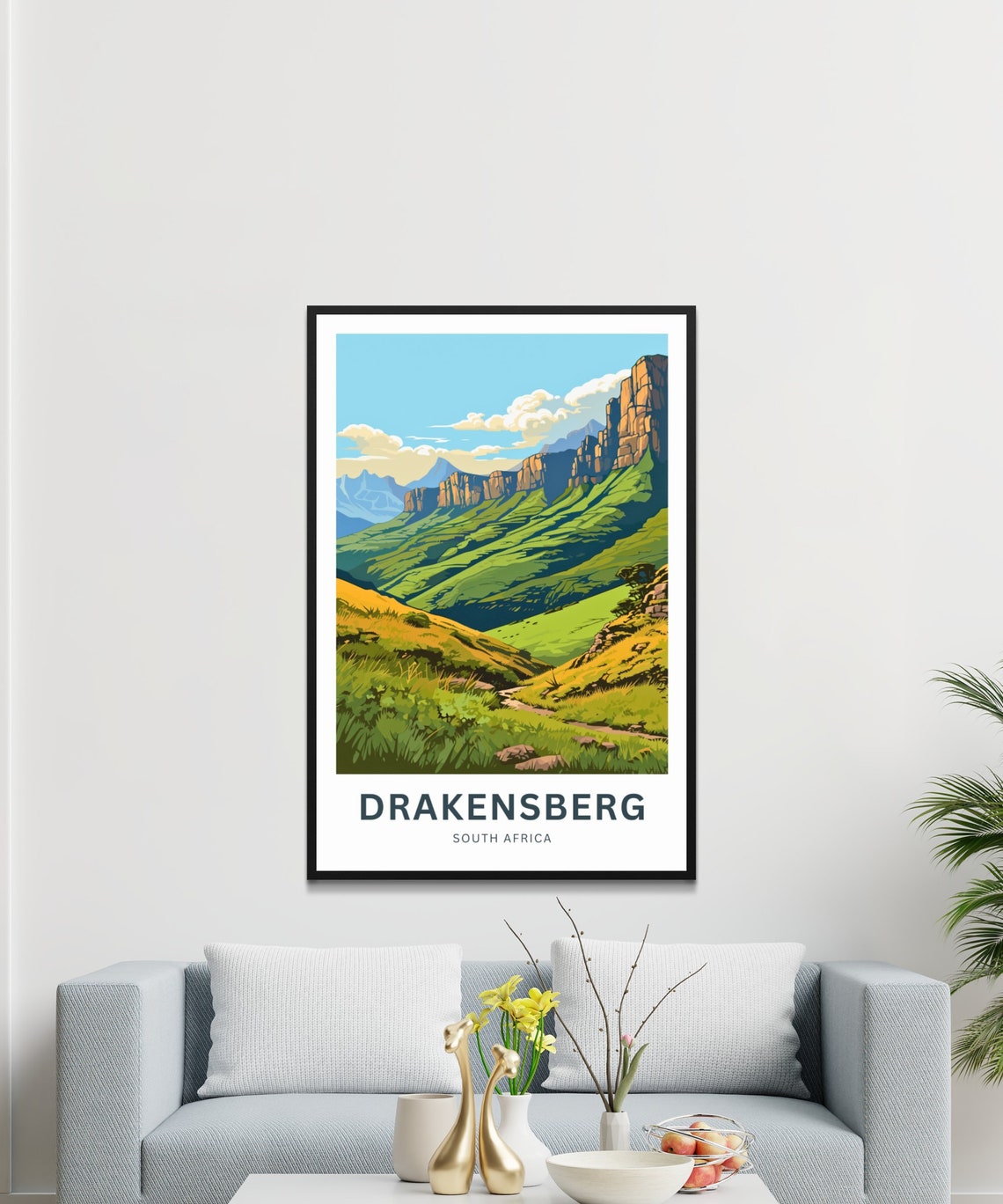 Drakensberg South Africa Emerald Ridges Orange Cliffs Scenic Poster - Image 3