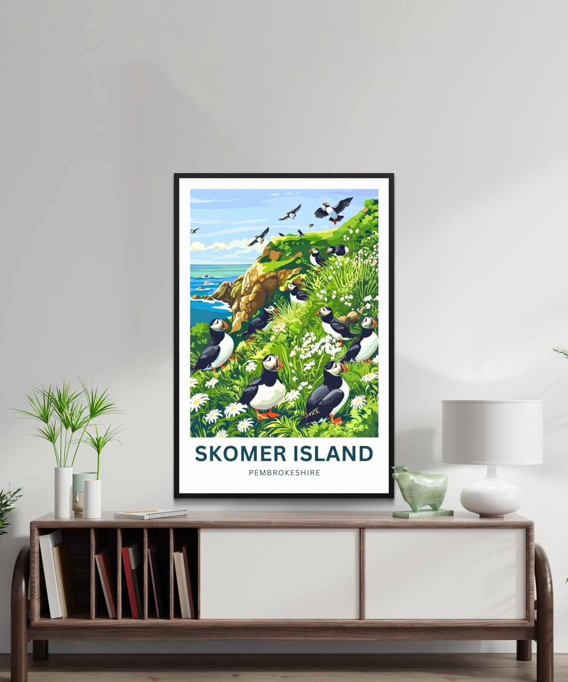 Skomer Island Pembrokeshire Puffin Meadows Custom Travel Poster - Image 3