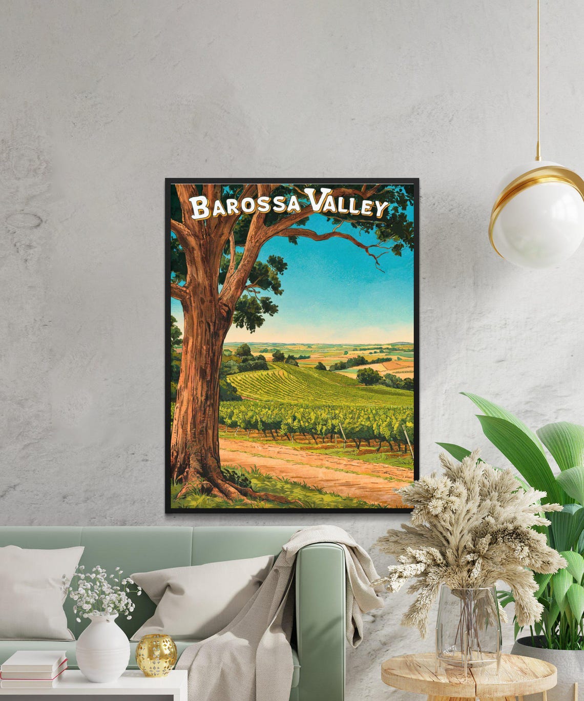 Barossa Valley Australia Vintage Vineyard Poster Old Gum Tree Hills - Image 3