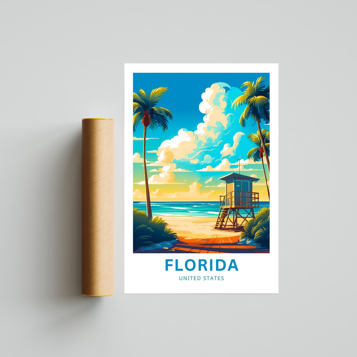 Florida Travel Poster, United States Wall Art - Image 4