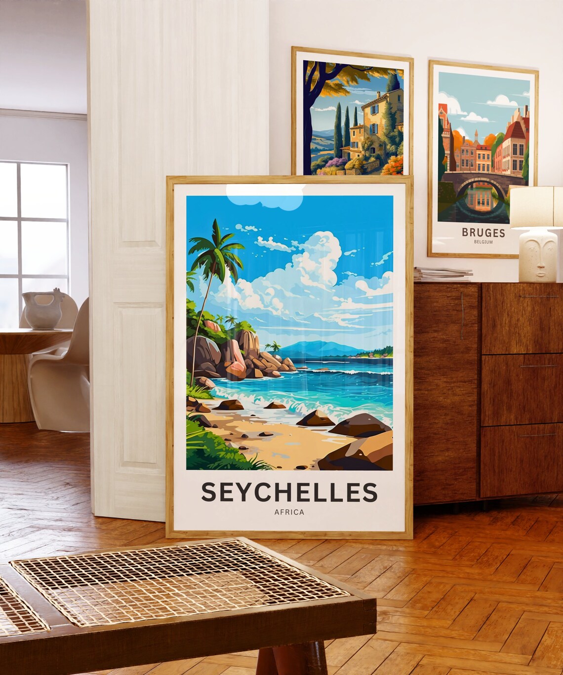 Seychelles Africa Tropical Palm Beach Island Custom Travel Poster - Image 5