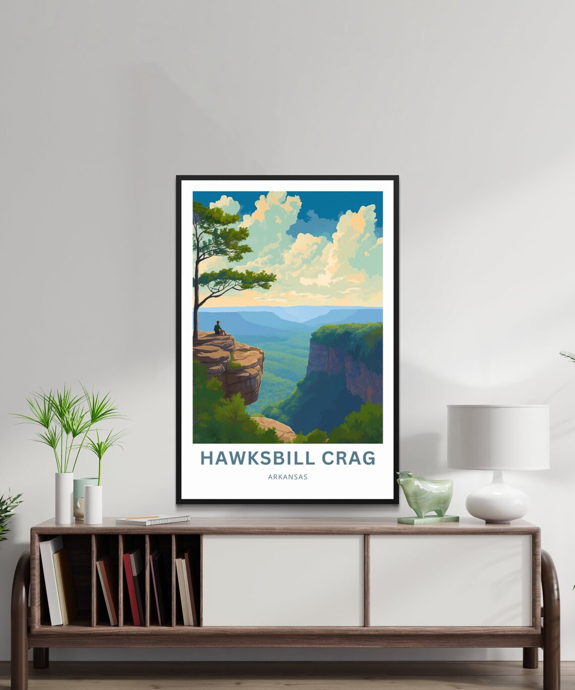 Personalized Hawksbill Crag Arkansas Bluff Overlook Travel Poster - Image 2