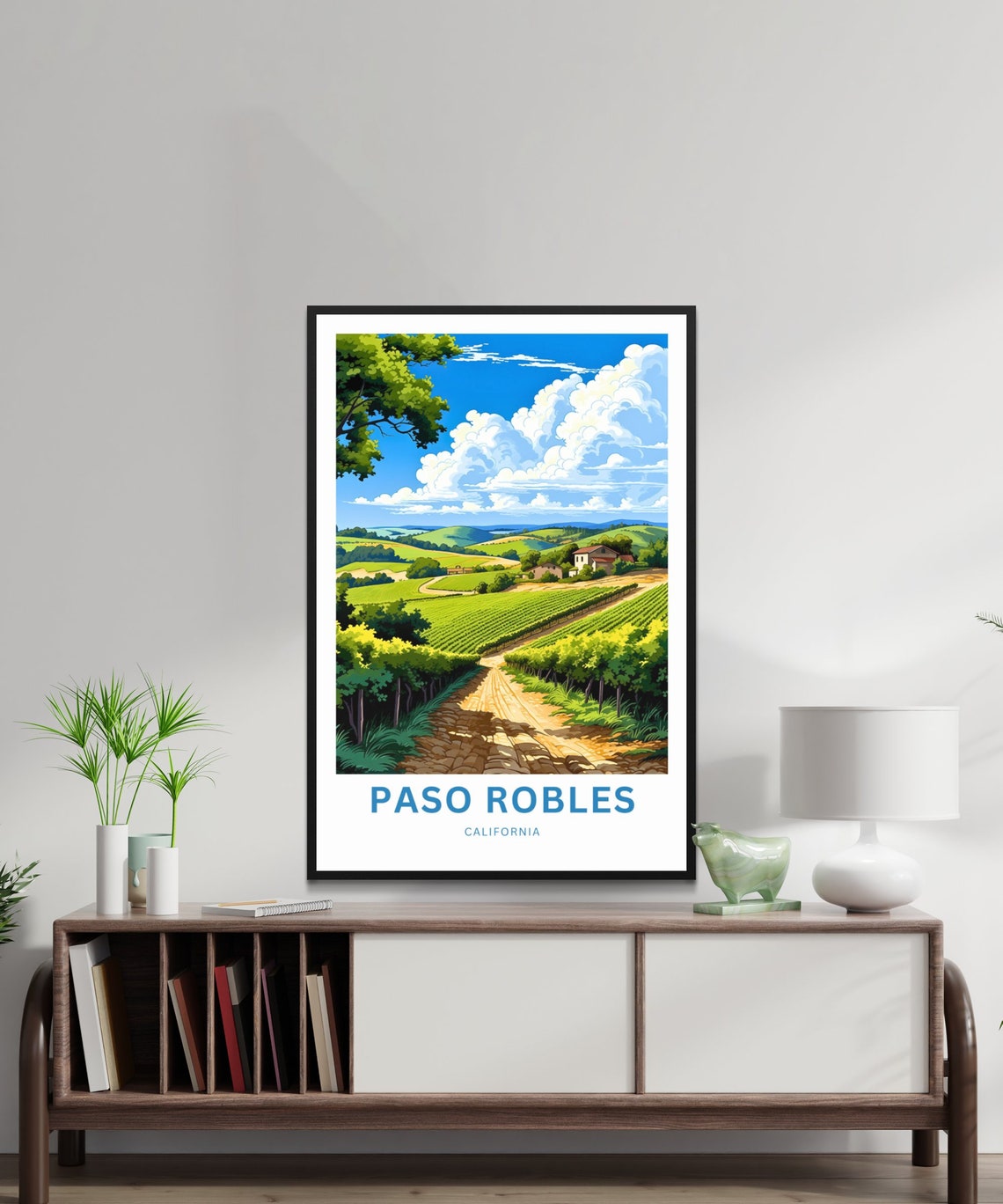 Paso Robles California Vineyard Road Customizable Wine Country Poster - Image 2