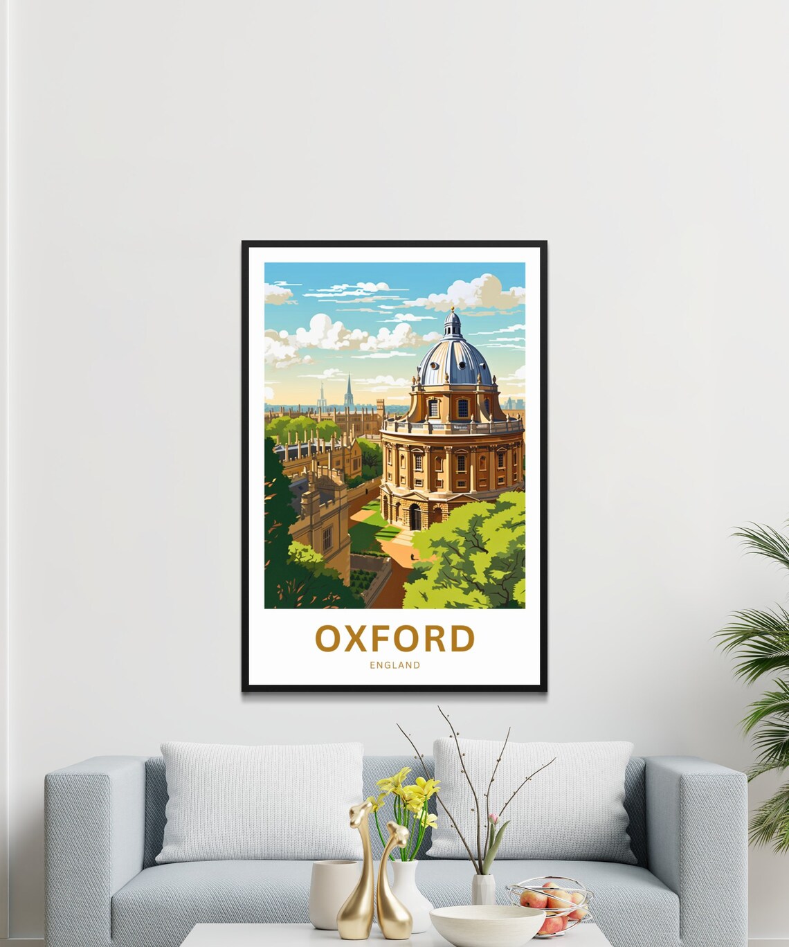 Personalized Oxford England Historic Dome Custom Text Travel Poster - Image 3