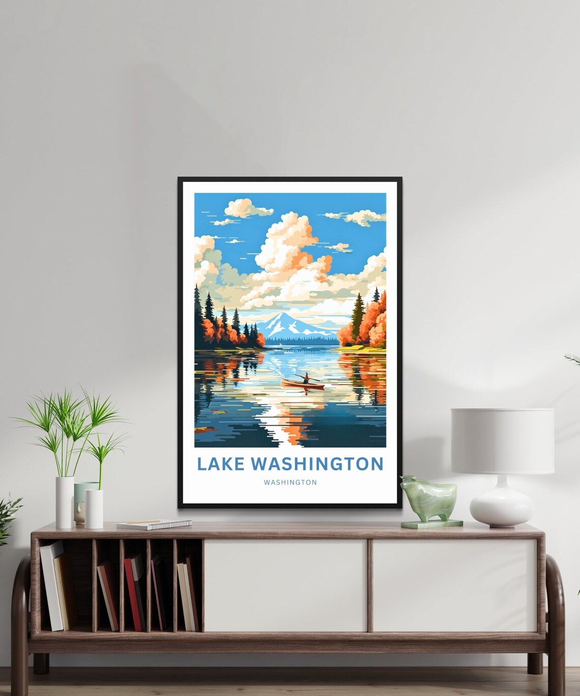 Lake Washington Washington Autumn Kayak Sunset Lake View Poster - Image 2