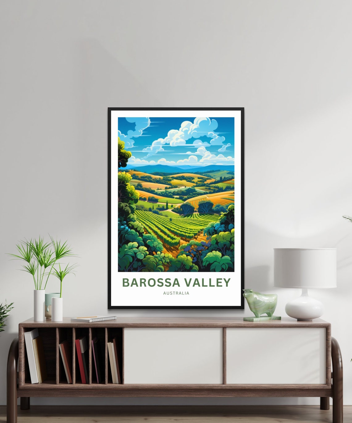 Barossa Valley Australia Rolling Vineyard Hills Wine Travel Poster - Image 2