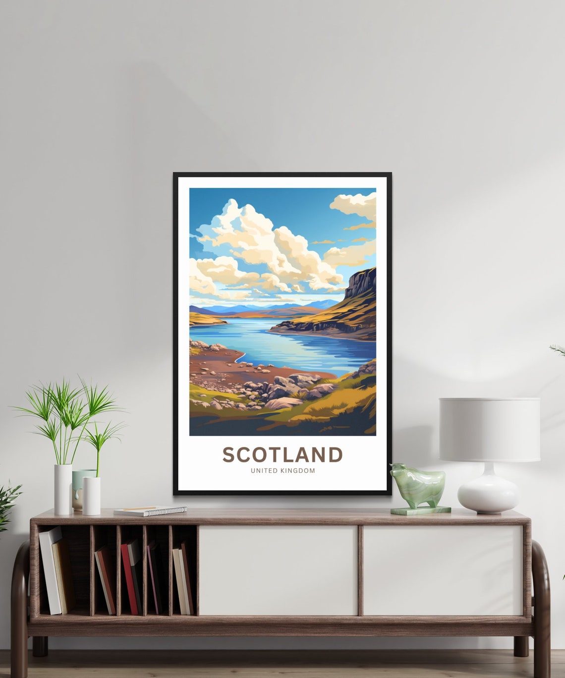 Scotland United Kingdom Highland Loch Shoreline Cliffs Poster - Image 3