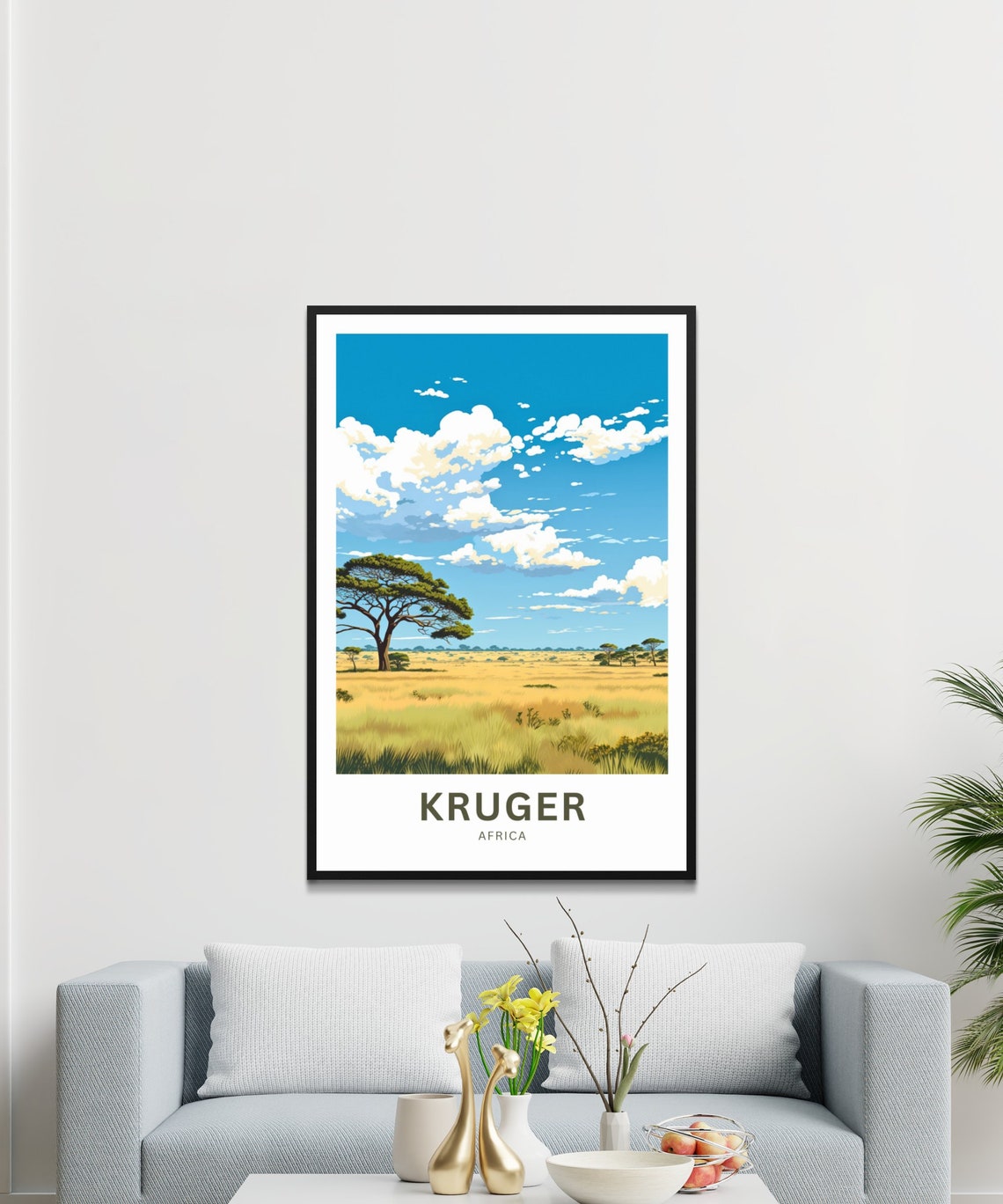 Kruger Africa Personalized Savanna Safari Acacia Tree Travel Poster - Image 2