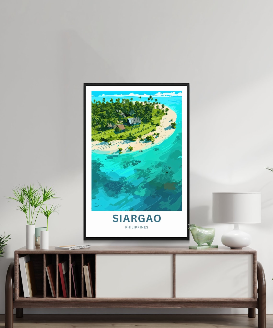 Siargao Philippines Aerial Island View Palm Grove Turquoise Sea Poster - Image 2
