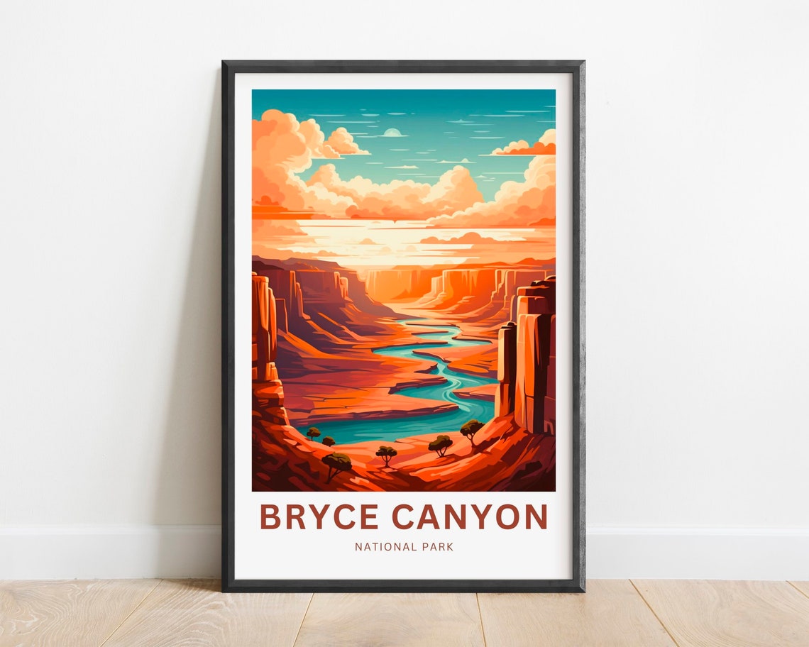 Personalized Bryce Canyon National Park Sunset Custom Travel Poster