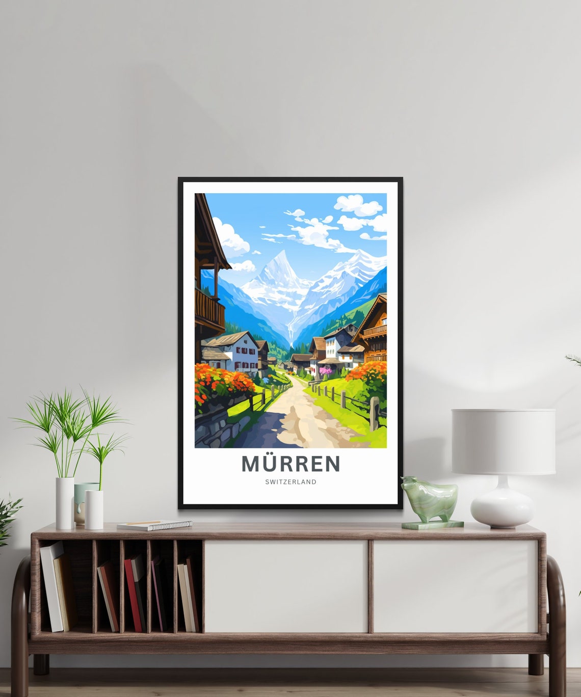 Personalized Murren Switzerland Alpine Village Travel Poster - Image 2