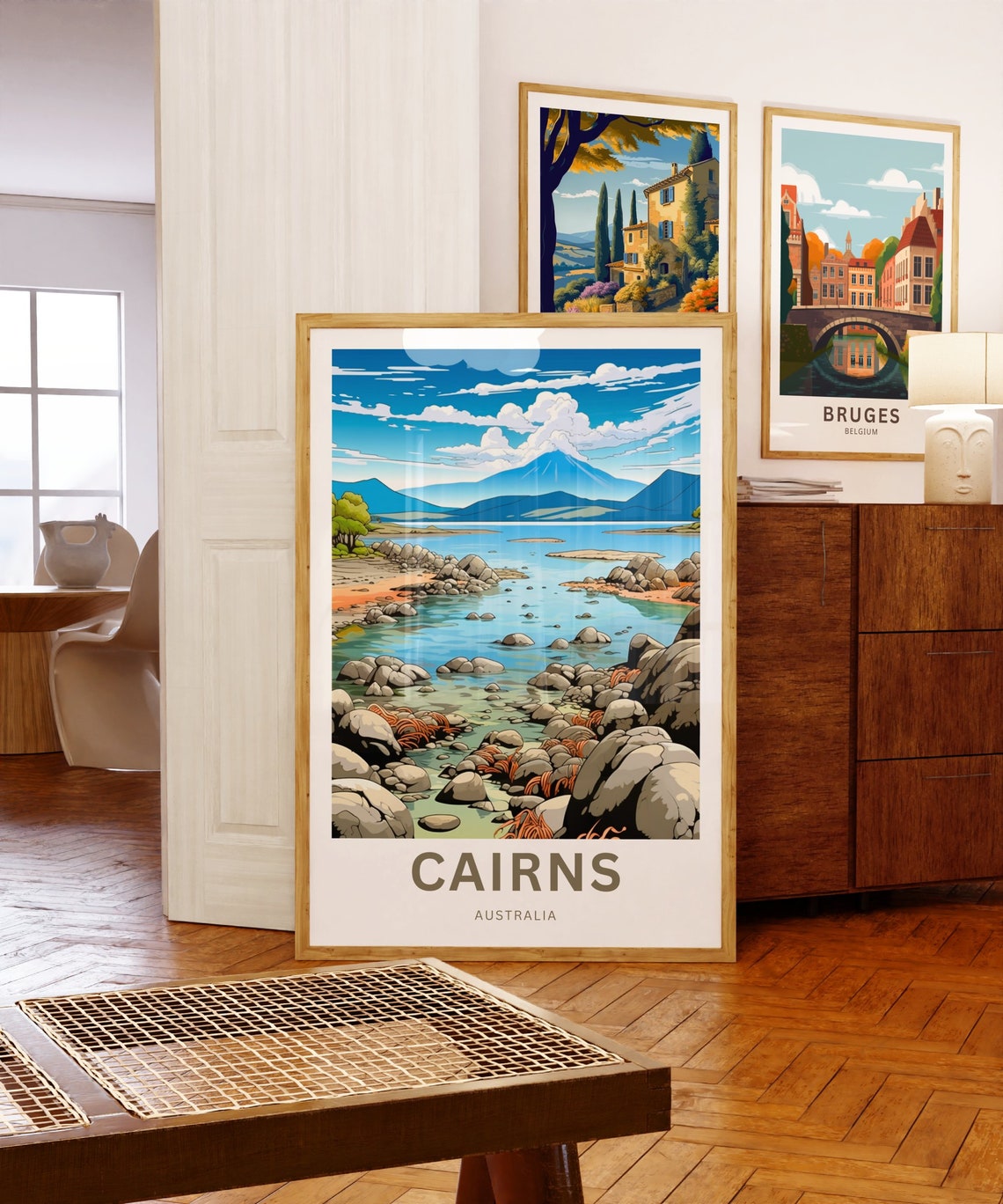 Personalized Cairns Australia Rocky Shoreline Lagoon Travel Poster - Image 5