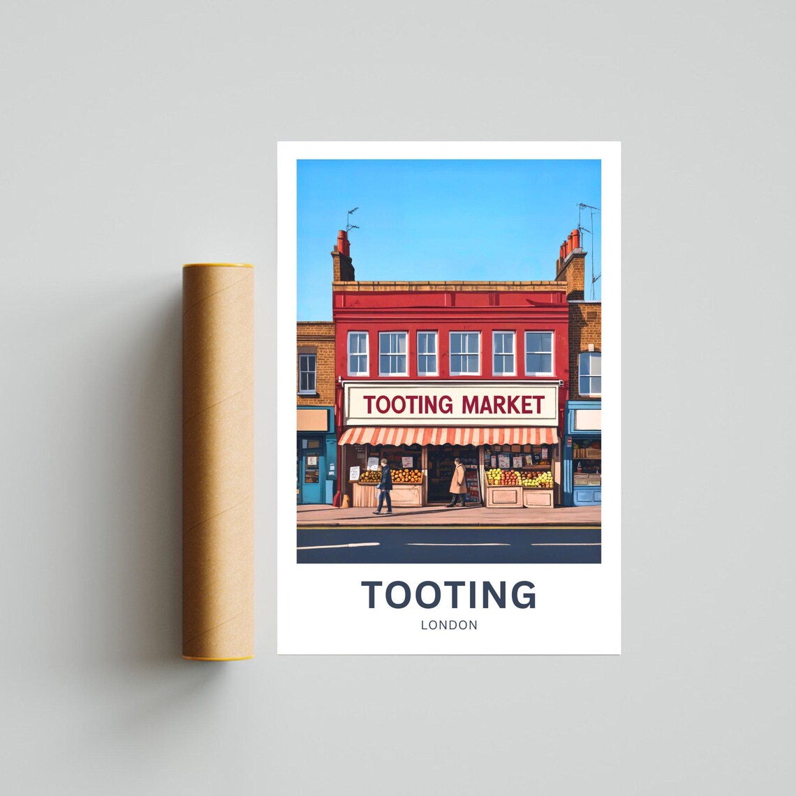 Tooting Market London South London Vibrant Street Travel Art Poster