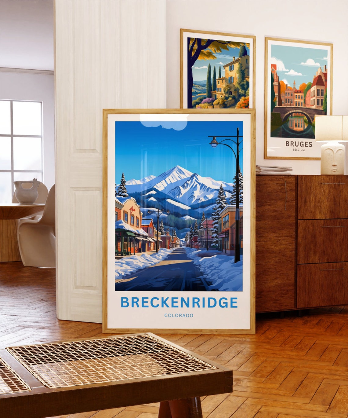 Breckenridge Colorado Main Street Snow Shops Mountains Poster - Image 5