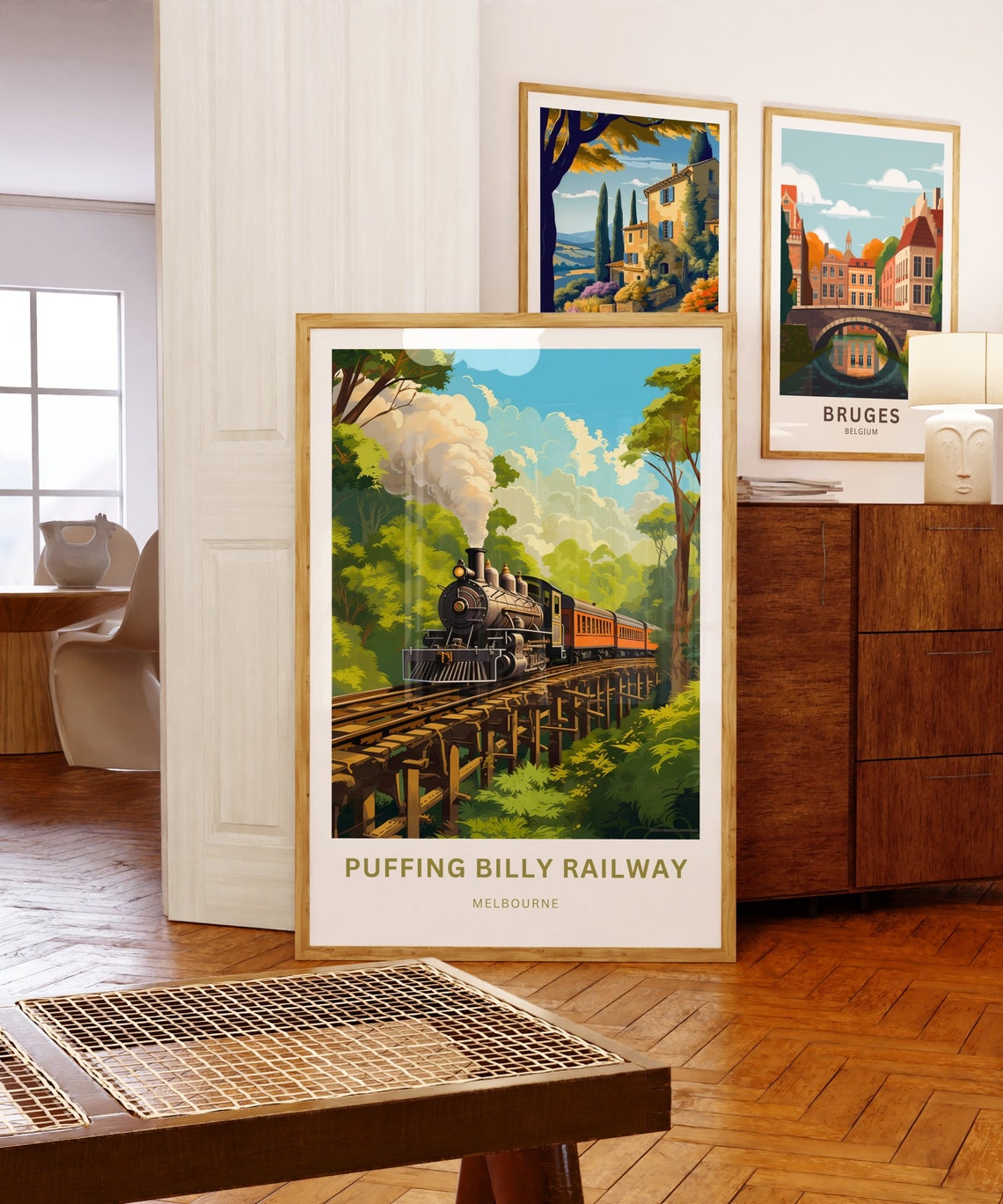 Personalized Puffing Billy Railway Trestle Bridge Custom Text Poster - Image 5