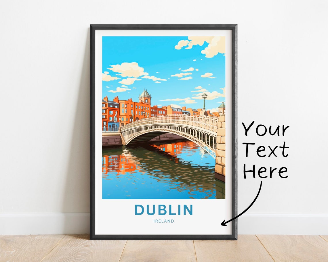 Personalized Dublin Ireland Hapenny Bridge River Warm Poster