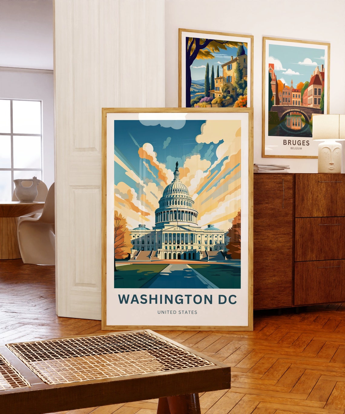 Washington DC United States Capitol Building Sunrise Art Travel Poster - Image 5