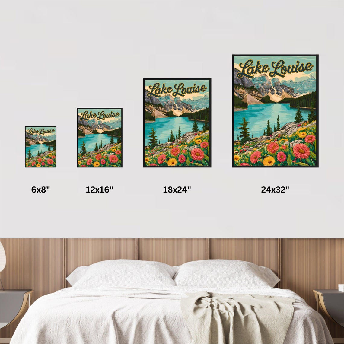Lake Louise Canada Turquoise Lake Wildflower Meadow Vintage Poster - Image 4