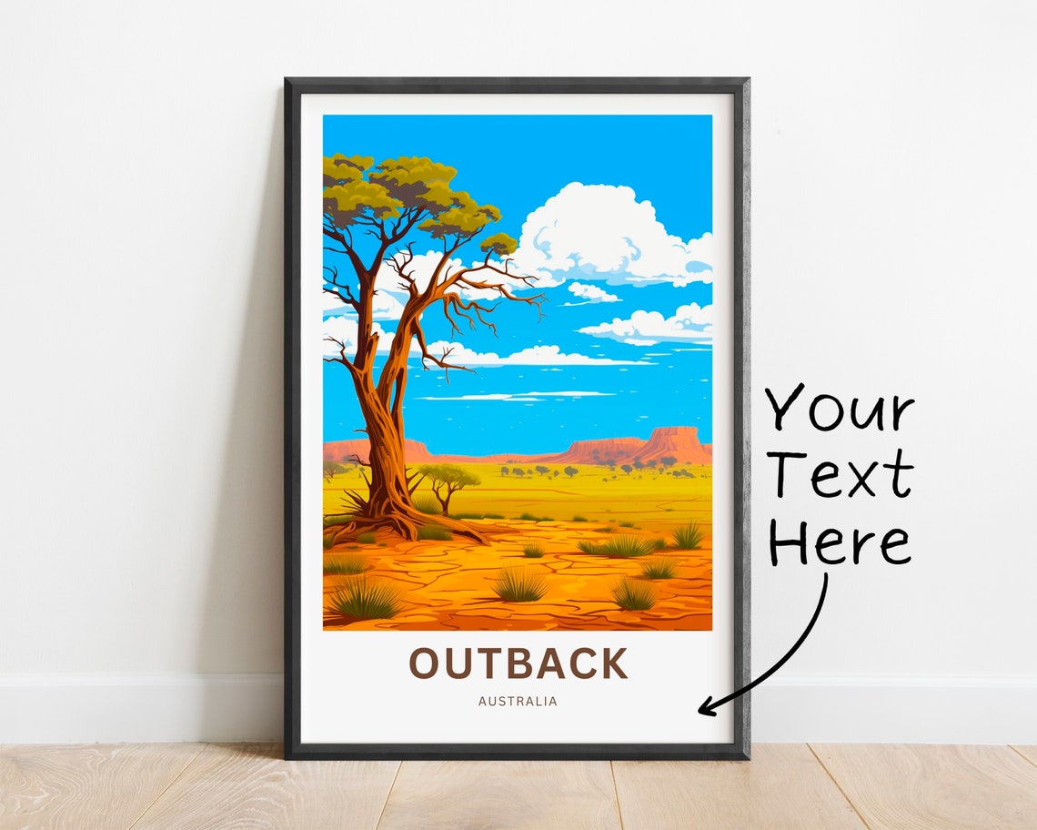 Personalized Australia Outback Gum Tree Desert Mesas Custom Poster