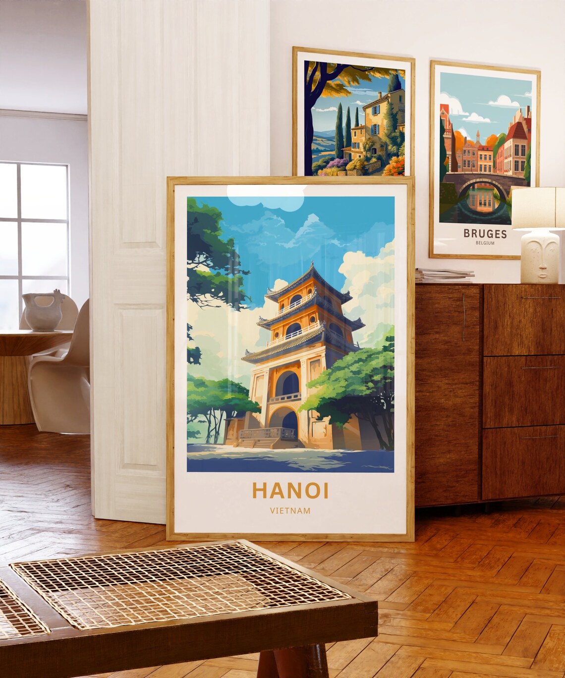 Hanoi Vietnam Yellow Pagoda Tower Green Park Travel Art Poster - Image 5