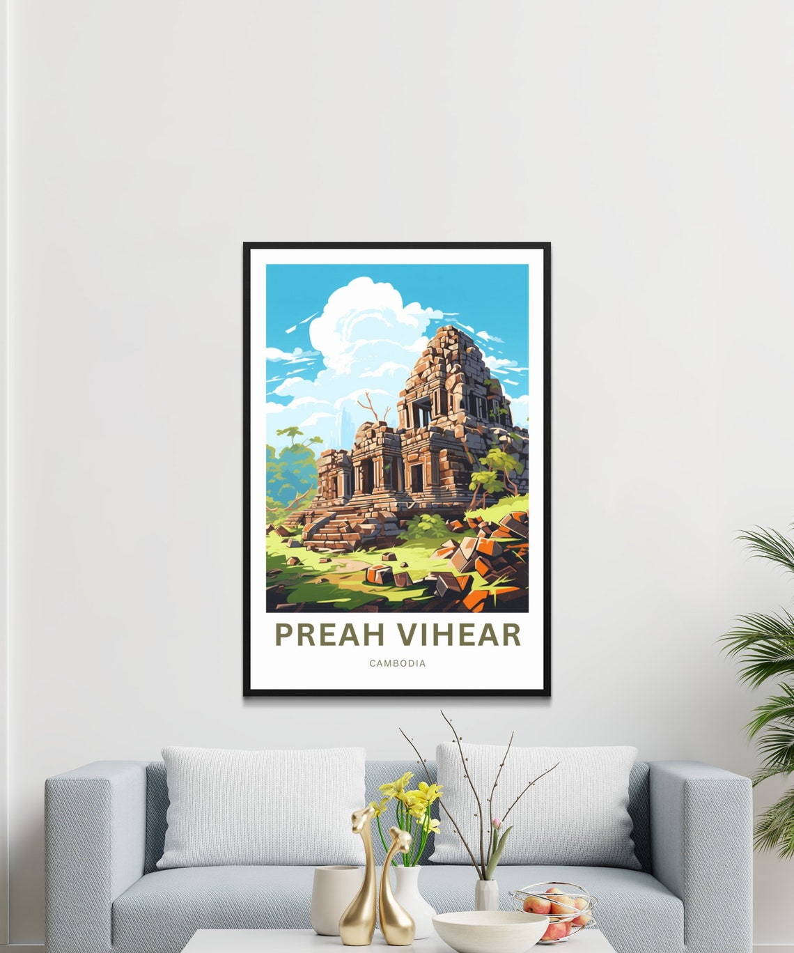 Preah Vihear Cambodia Personalized Ruined Temple Travel Poster - Image 3